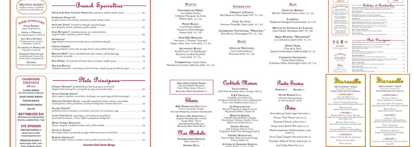 Marseille Menu