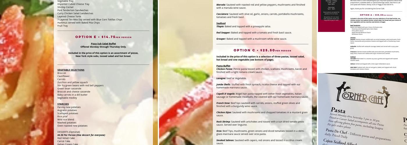 Corner Cafe Menu