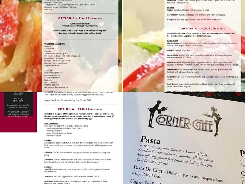 Corner Cafe Menu