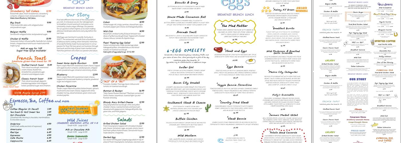 Wild Eggs Menu