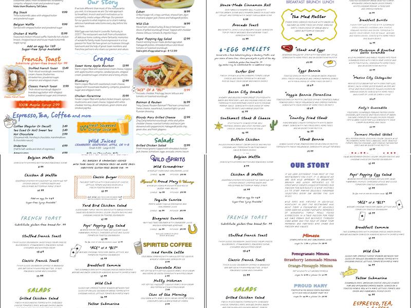 Wild Eggs Menu