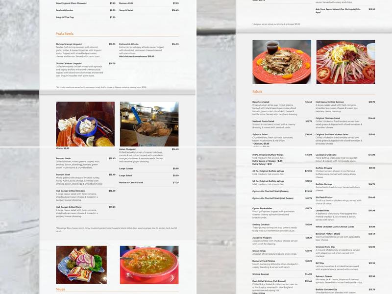 Rumors Restaurant Menu