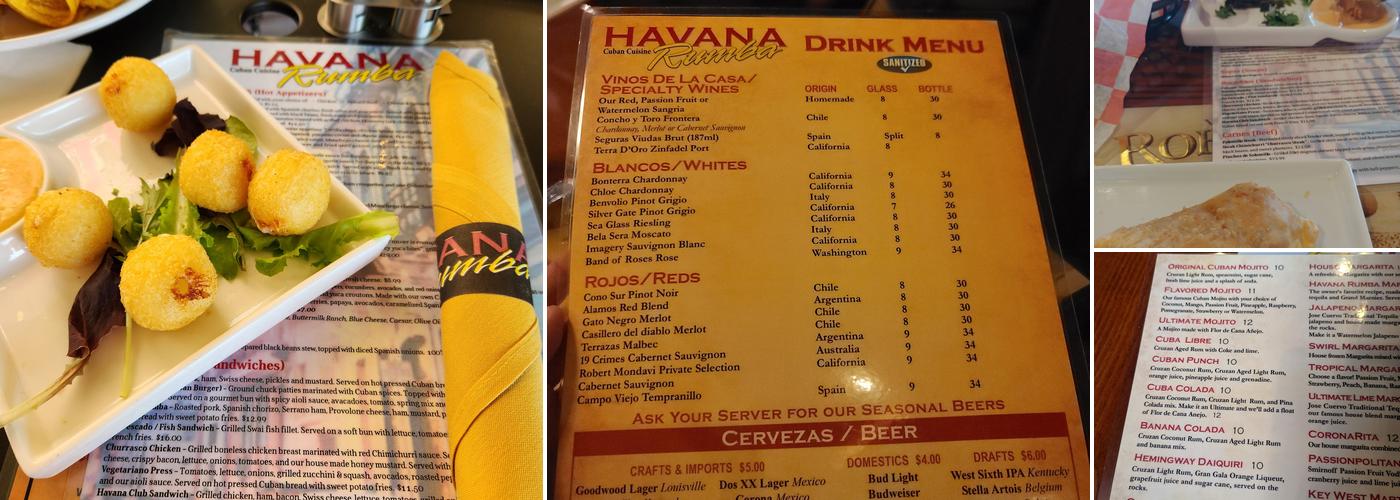 Havana Rumba Middletown Menu