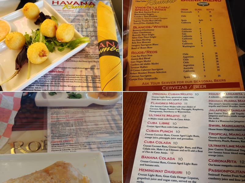 Havana Rumba Middletown Menu