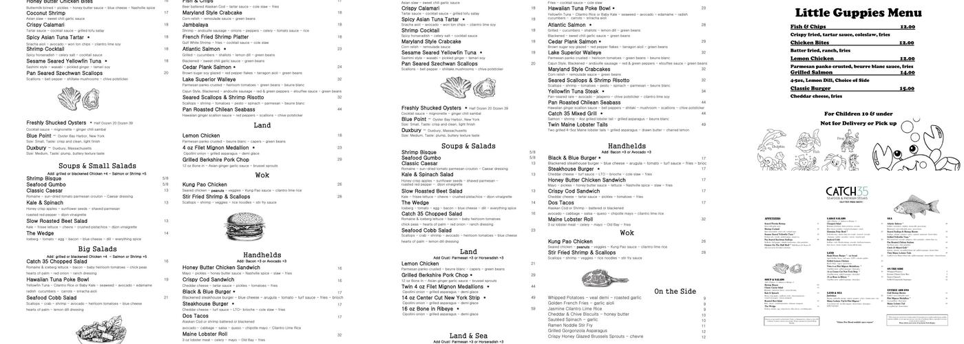 Catch 35 Naperville Menu