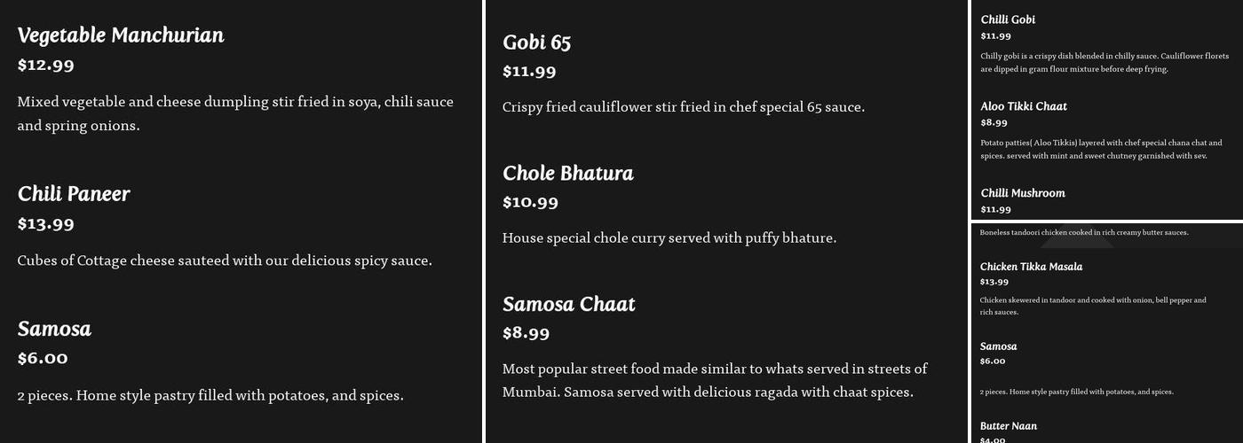 Deccan Spice Menu