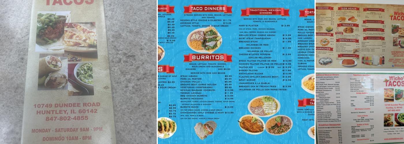 Mary's Tacos Menu