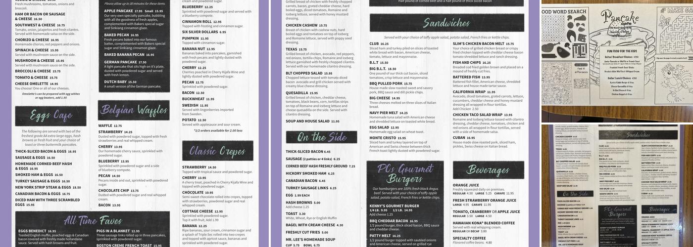 Pancake Cafe Menu