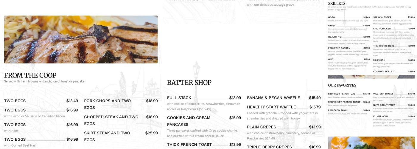 MORNINGSIDE CAFE Menu