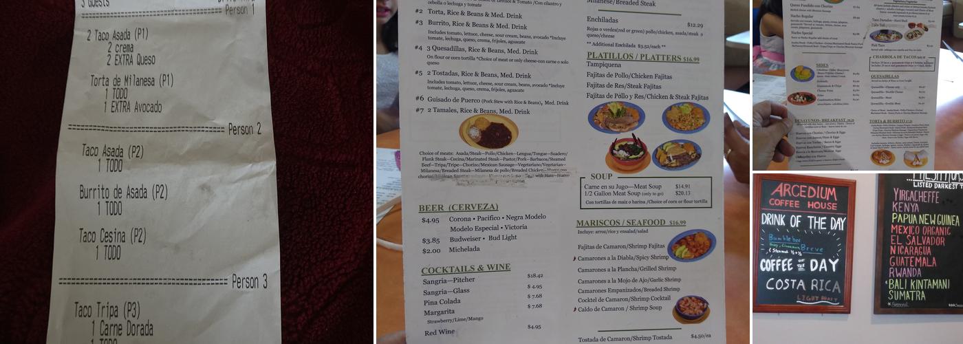 Los Comales Aurora Menu