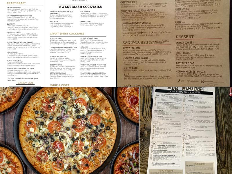 Big Woods Pizza Menu