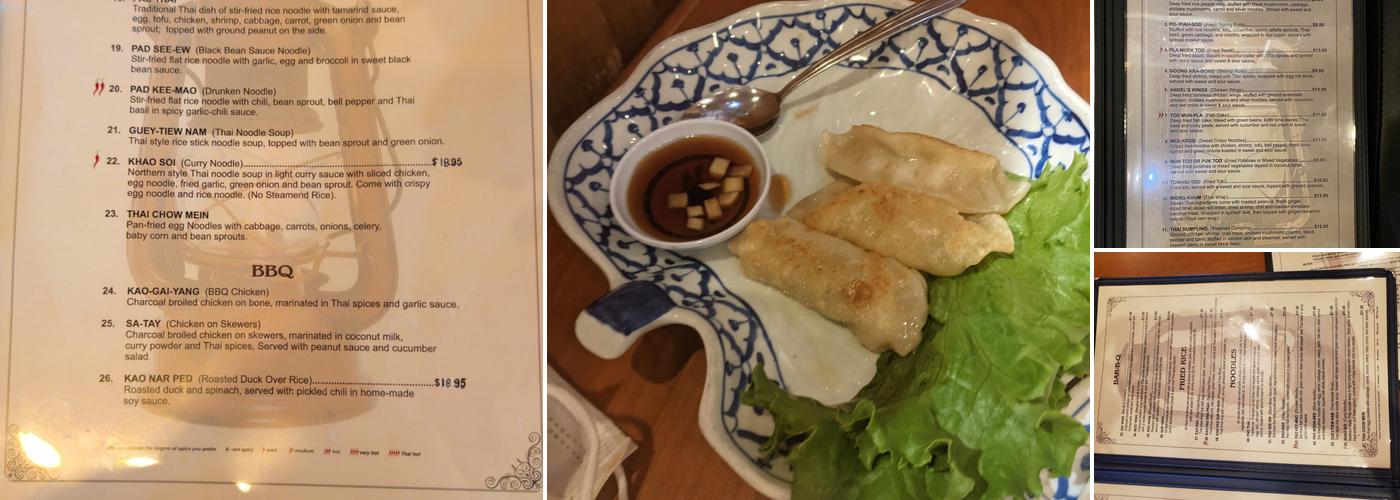 Takieng Thai Cuisine Menu