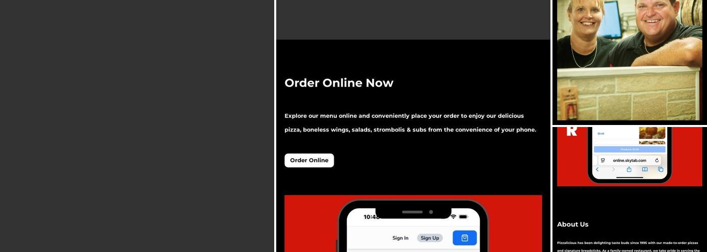 Pizzalicious Menu