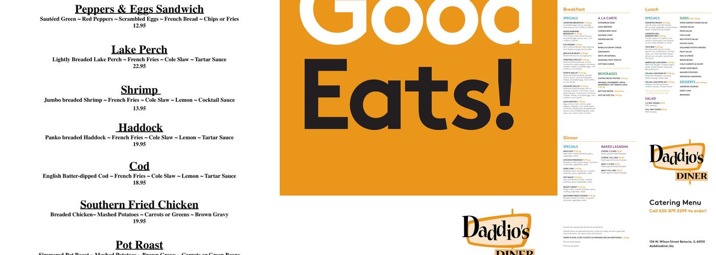 Daddio's Diner Menu