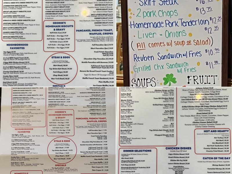 George's Restaurant Menu