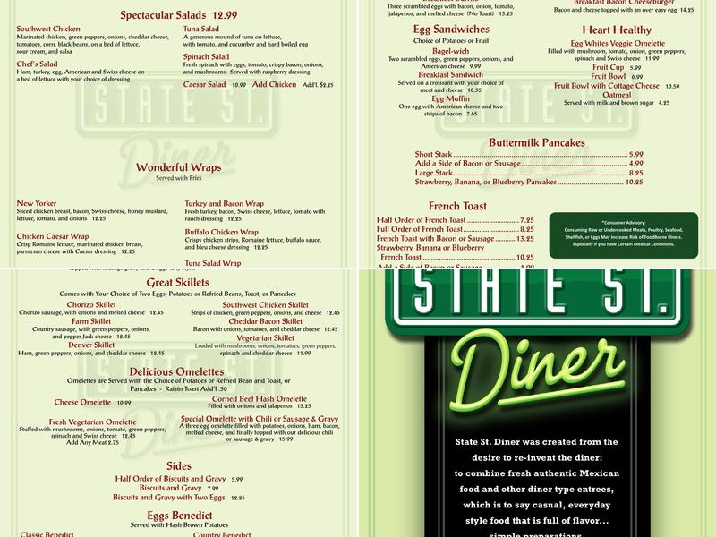 State Street Diner Menu