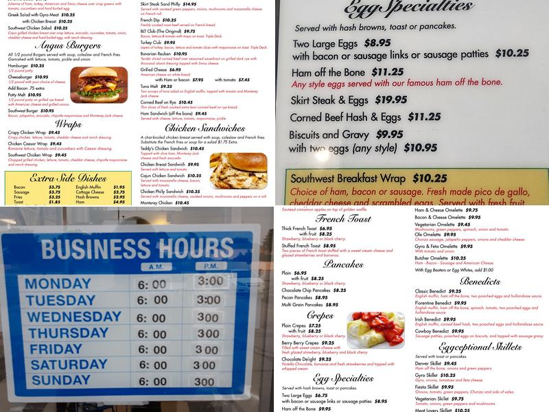 Teddy's Diner Menu