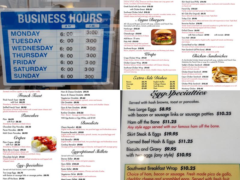 Teddy's Diner Menu
