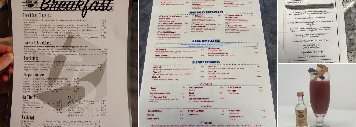 Blackerby's Hangar 5 Restaurant Menu