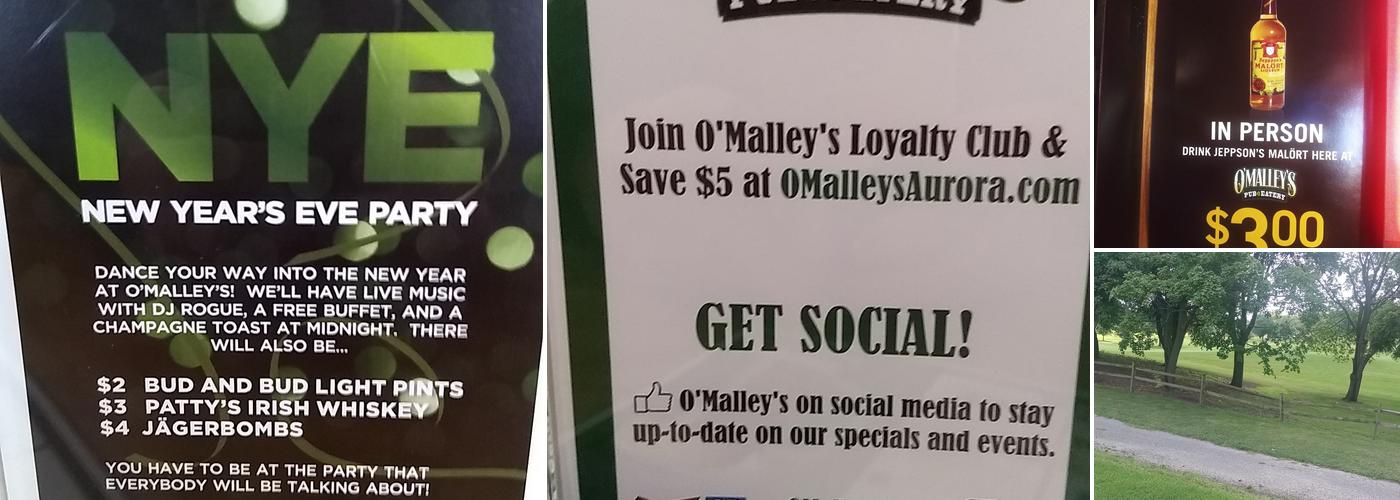 O'Malley's Pub & Eatery Menu