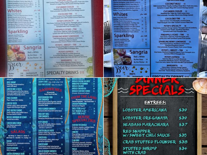 Peter's Clam Bar Menu