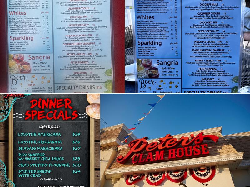 Peter's Clam Bar Menu
