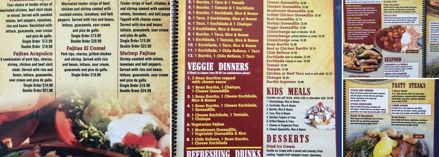El Ranchero Menu