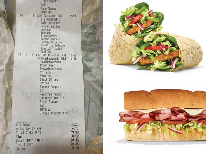 Subway Menu