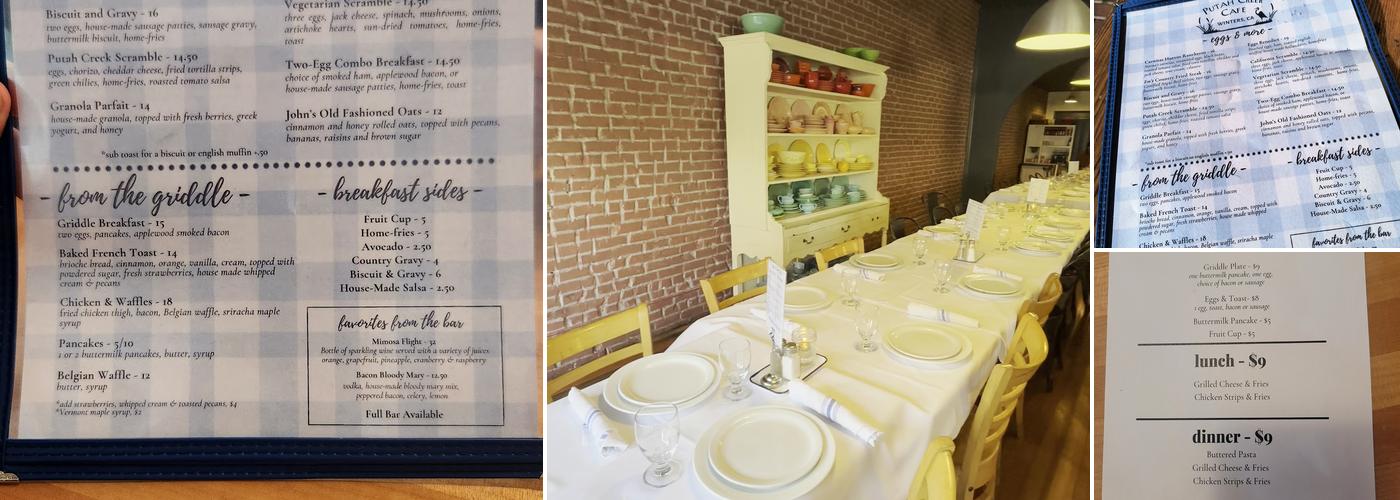 Putah Creek Cafe Menu