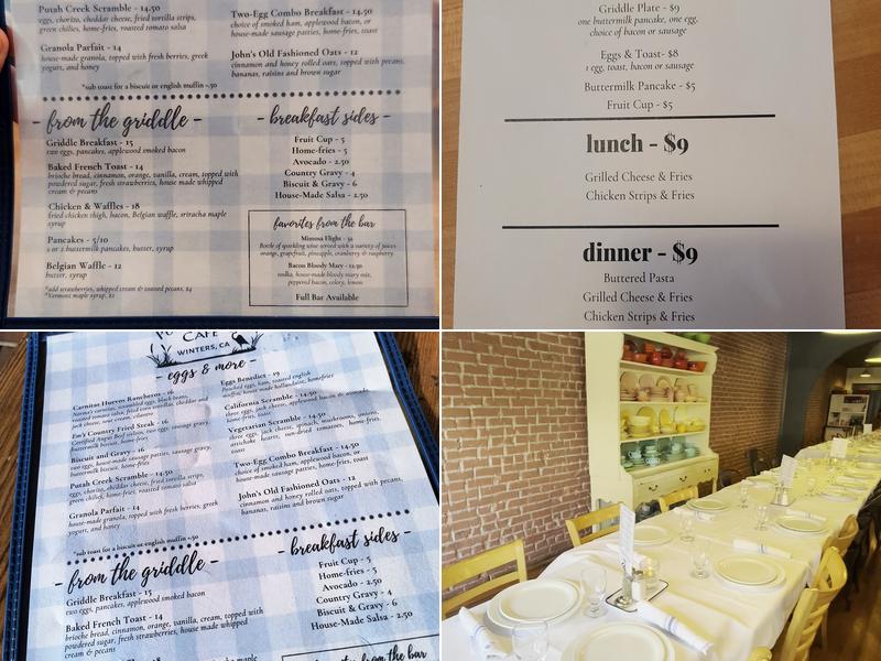 Putah Creek Cafe Menu