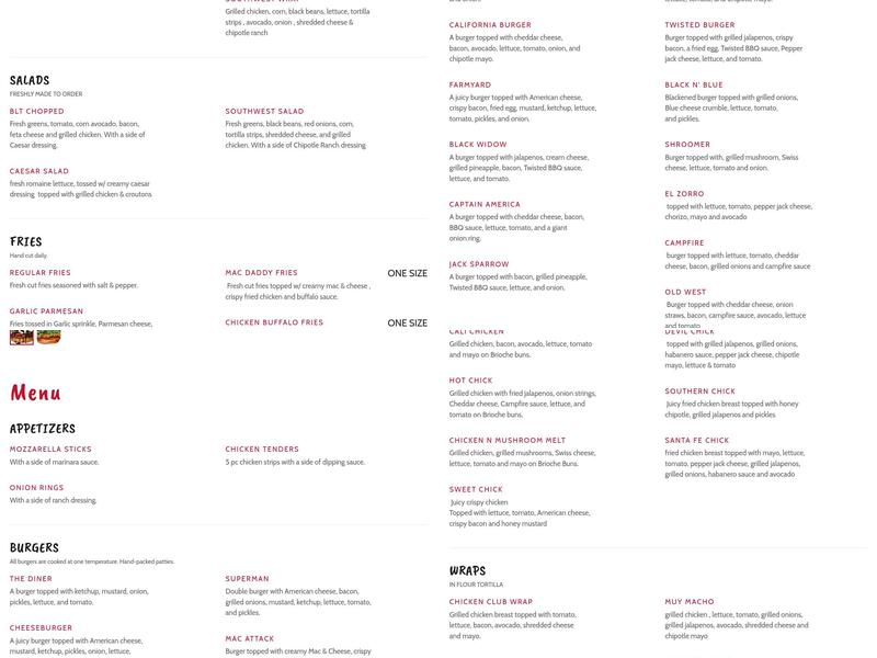 Twisted Burger Grayslake Menu