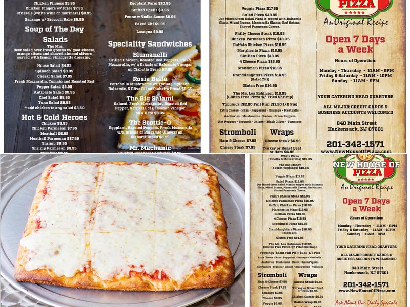 New House of Pizza Menu