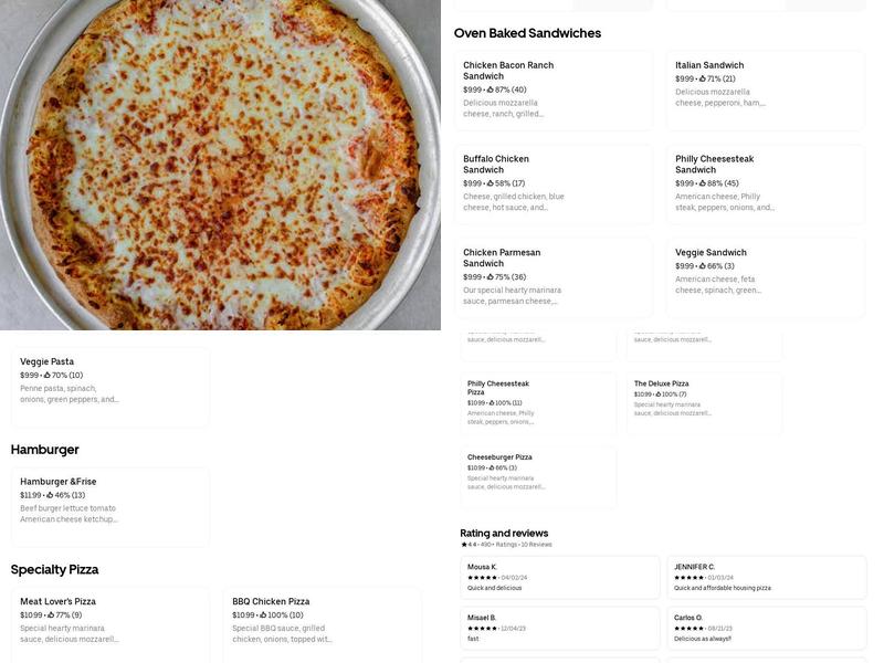 Pizza Zone Menu