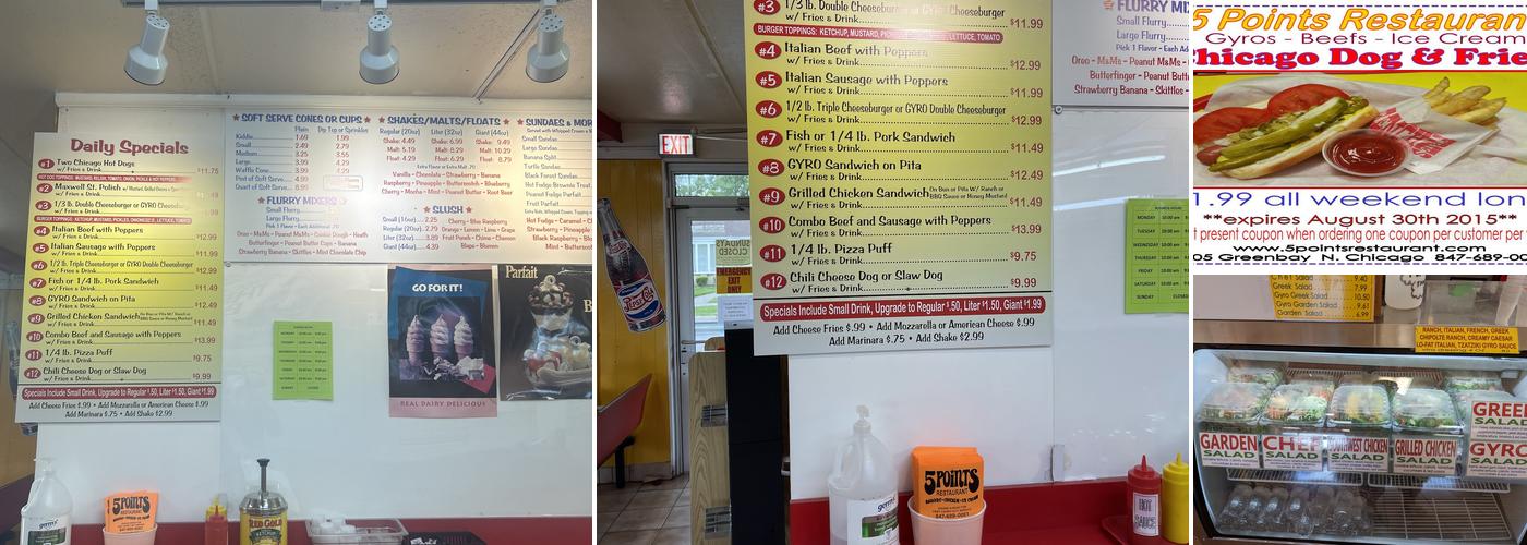 5 Points Restaurant Menu