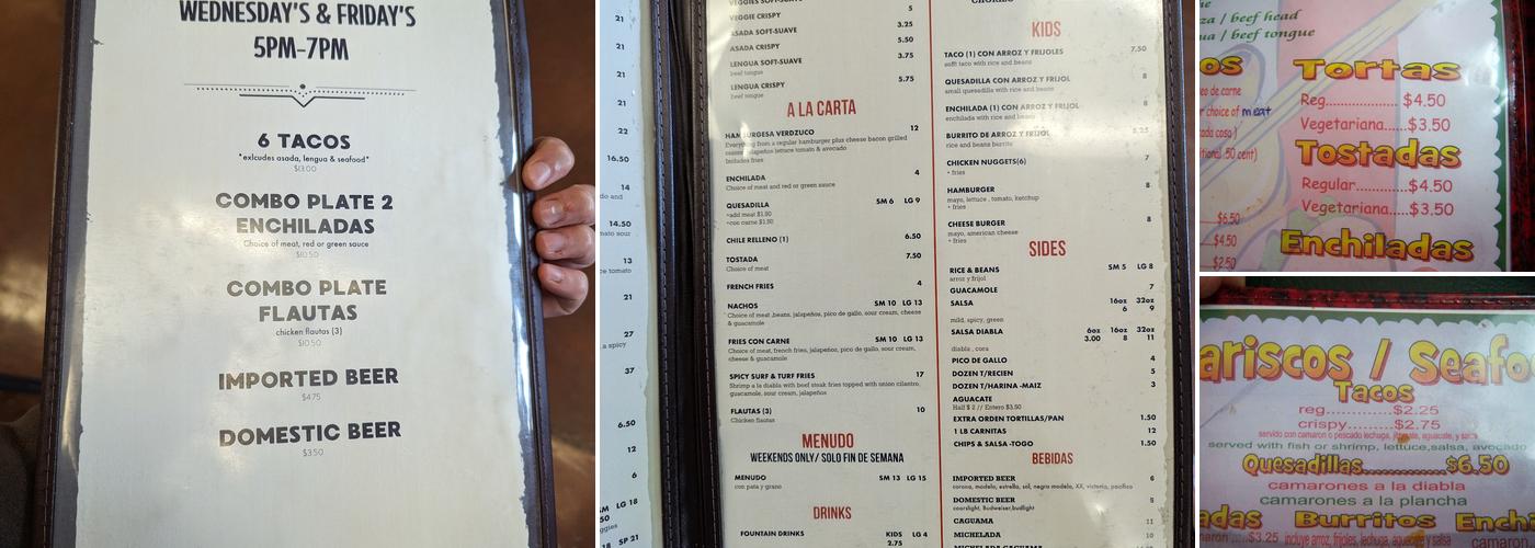 El Verduzco Menu