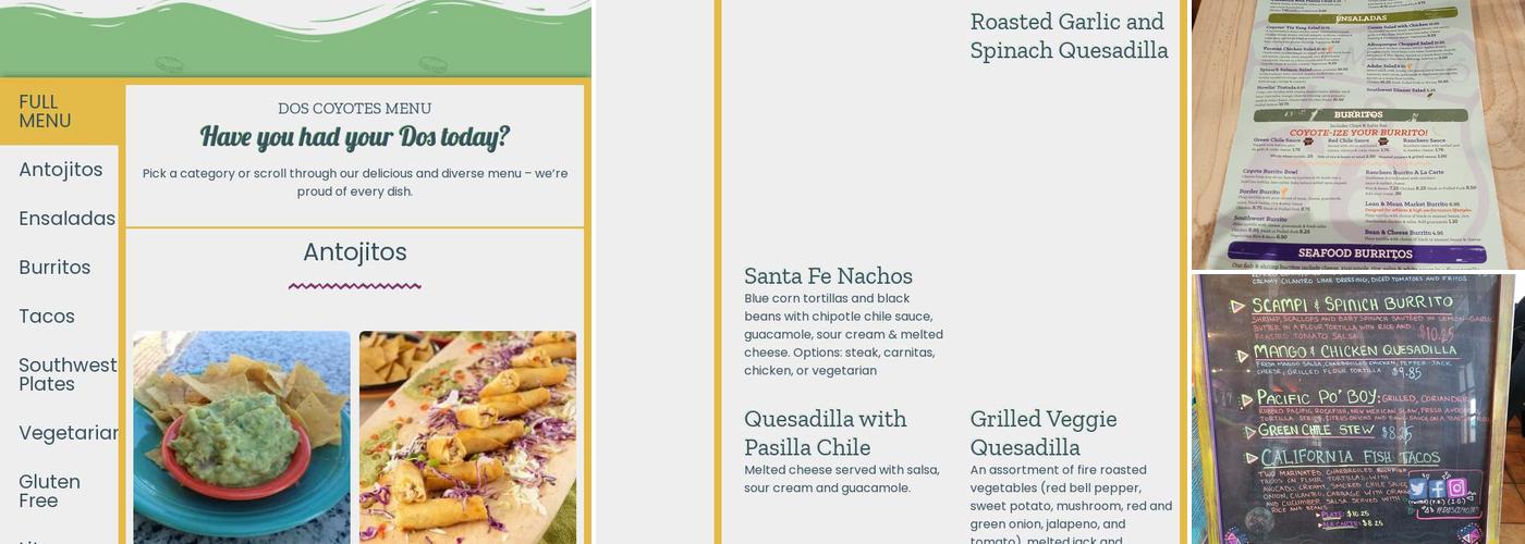 Dos Coyotes Border Cafe Menu