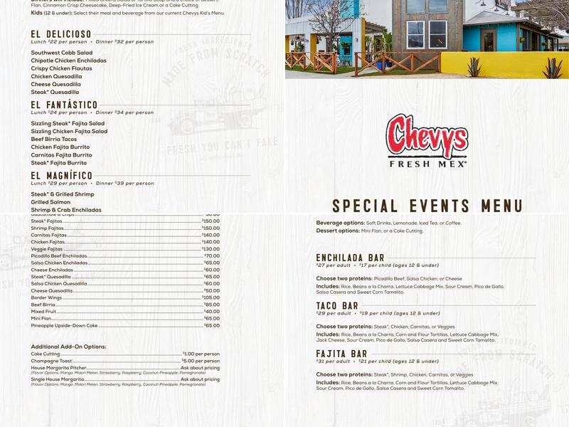 Chevys Menu