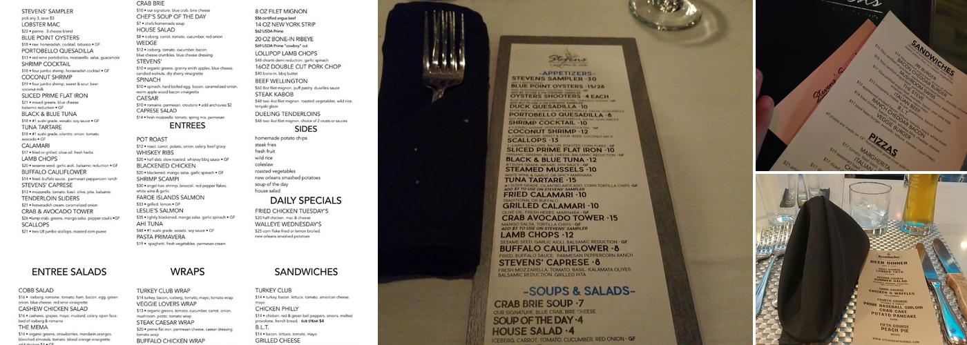 Stevens' Menu