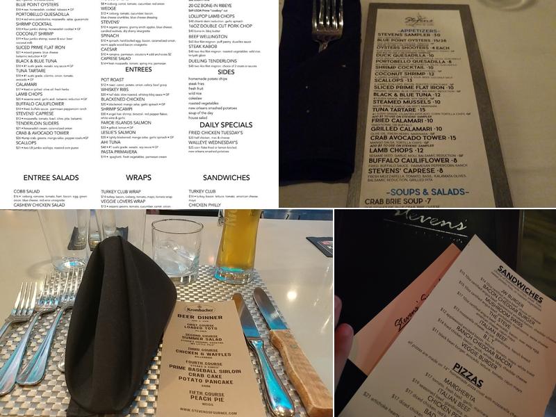 Stevens' Menu