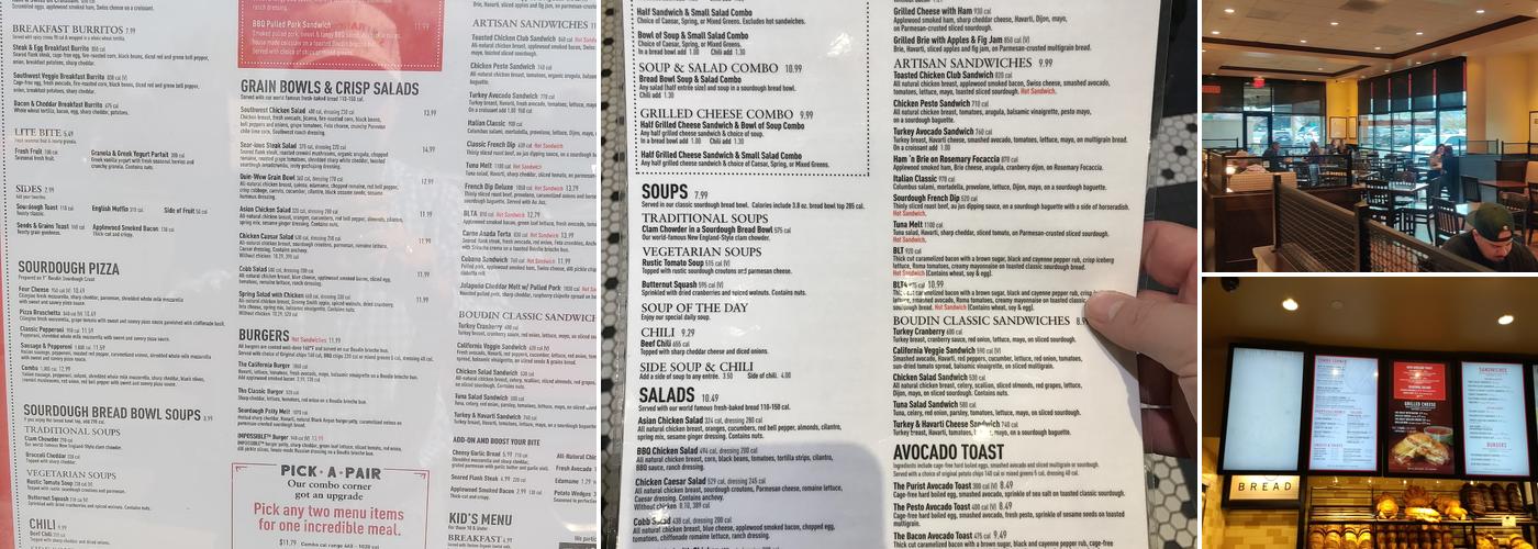 Boudin SF Menu