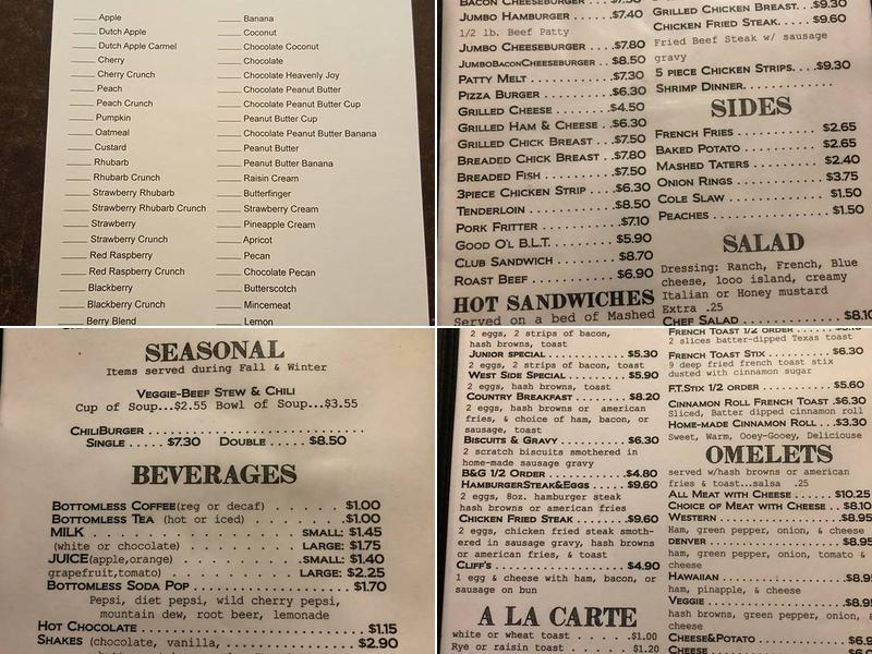 A & M Cafe Menu