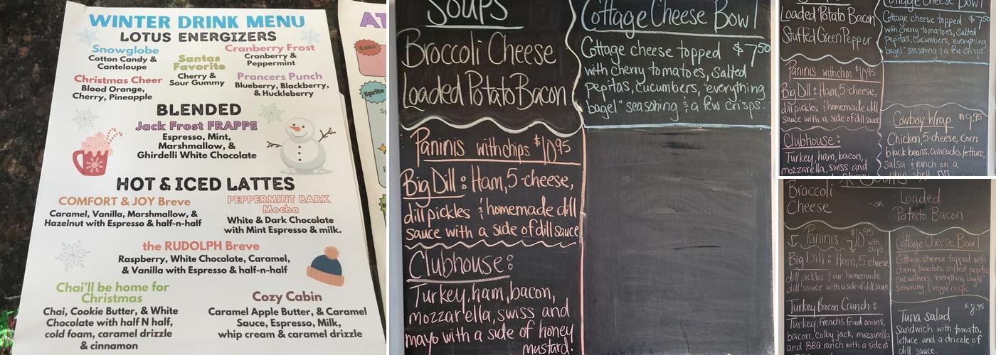 Comeback Cafe Menu