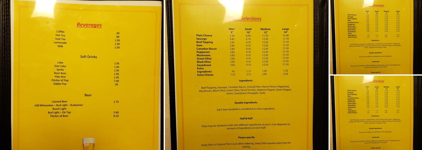 Mike's Pizza Menu