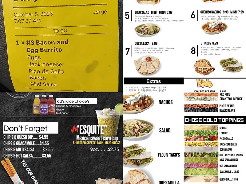 Ay Caramba Menu