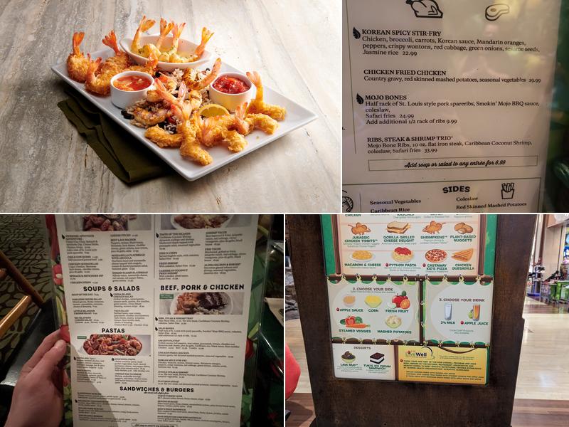 Rainforest Cafe Menu