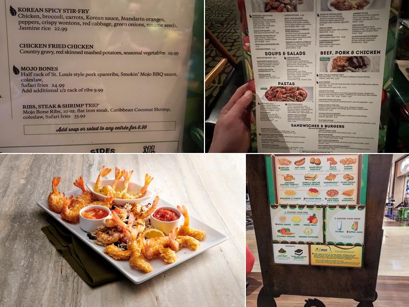 Rainforest Cafe Menu