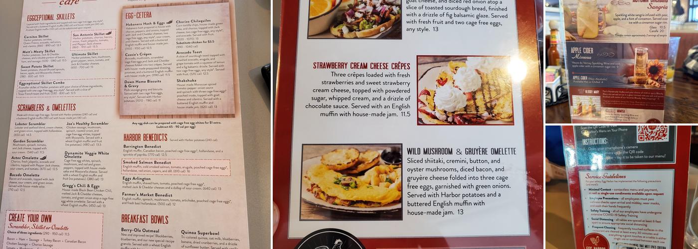 Egg Harbor Cafe Menu