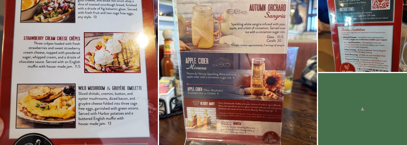 Egg Harbor Cafe Menu