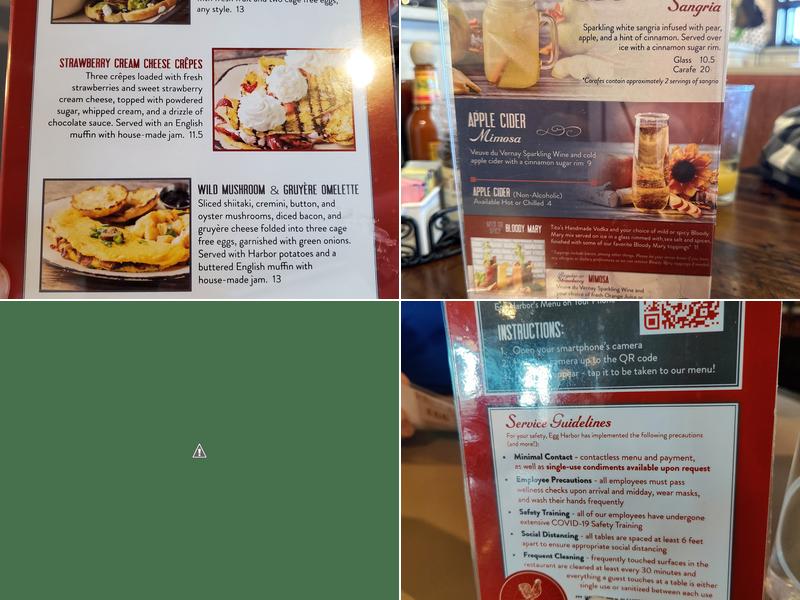 Egg Harbor Cafe Menu