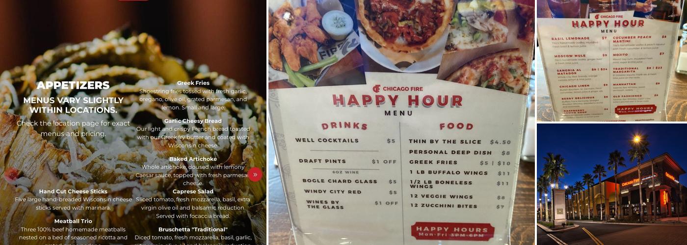 Chicago Fire Menu
